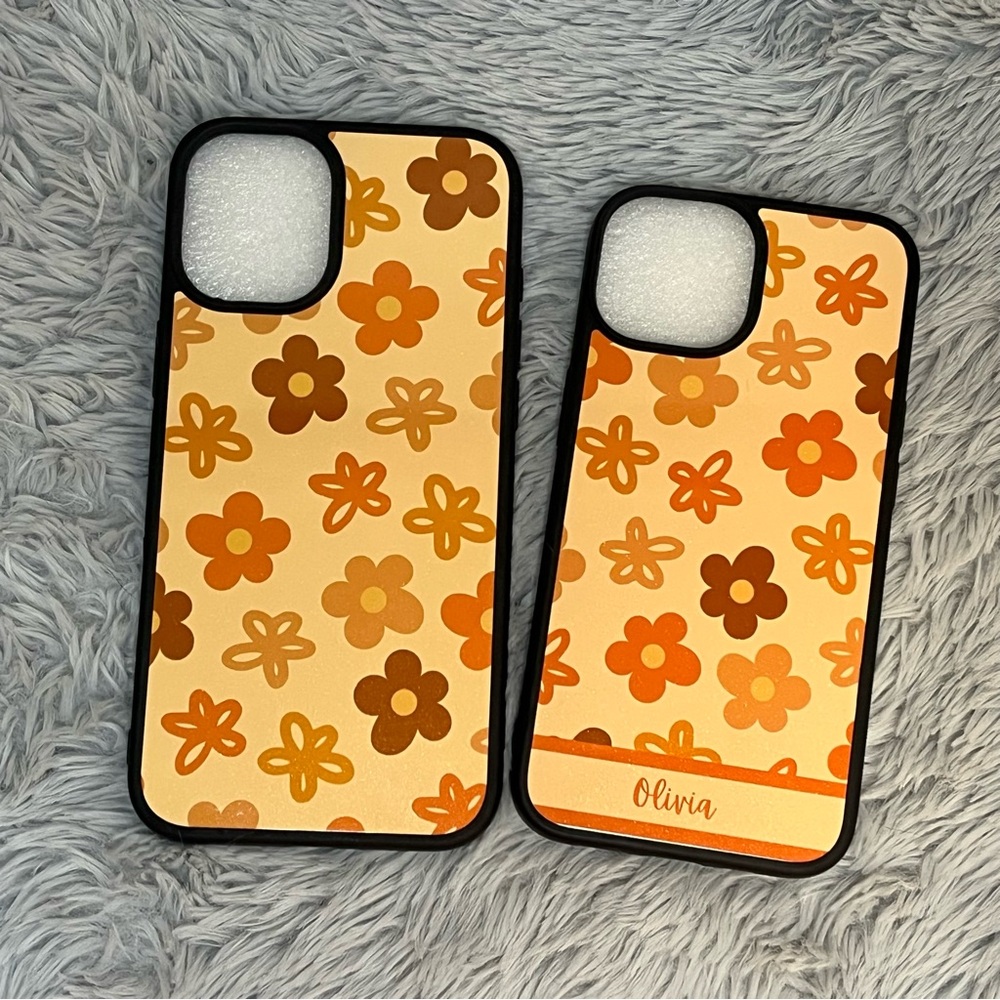 Orange Floral Pattern Phone Case
